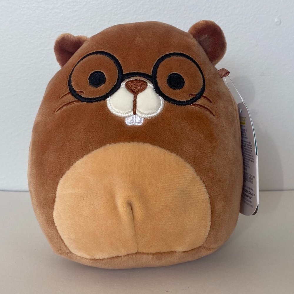 Squishmallow Chip Beaver w Glasses 5 1/2” Soft Plush Toy Stuffed Animal Kellytoy
